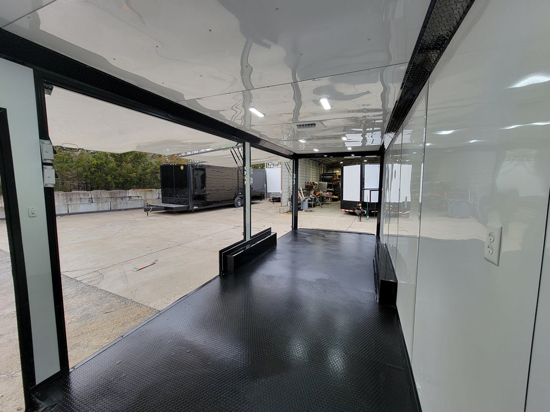 8.5' X 24' Black W/ Blackout Custom Merchandising Enclosed and Event Trailer - SLE Equipment - 14