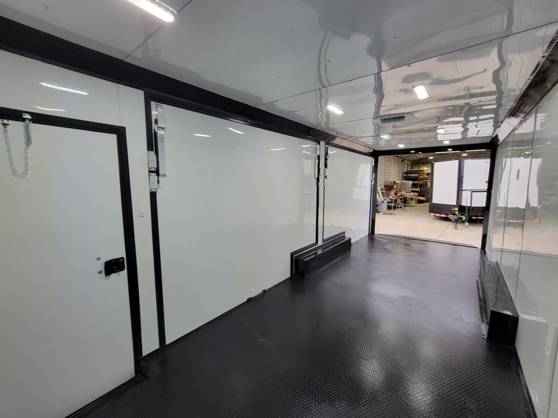 8.5' X 24' Black W/ Blackout Custom Merchandising Enclosed and Event Trailer - SLE Equipment - 16