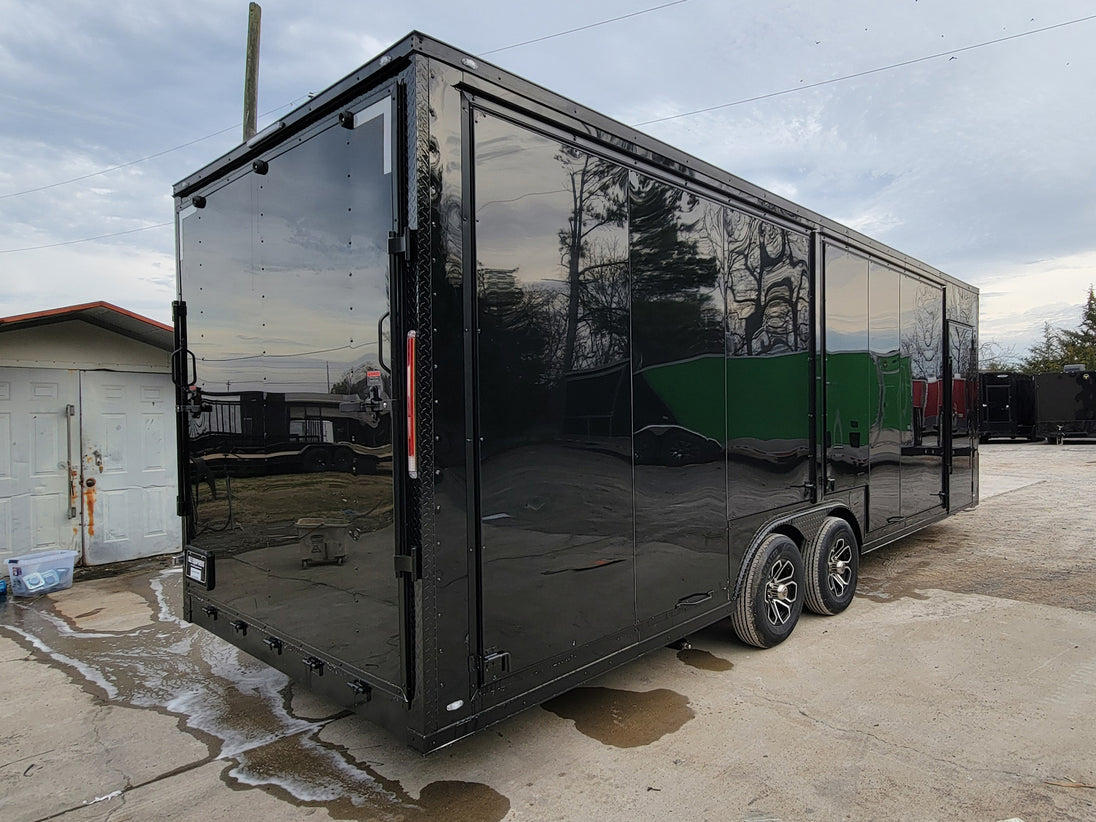8.5' X 24' Black W/ Blackout Custom Merchandising Enclosed and Event Trailer - SLE Equipment - 19
