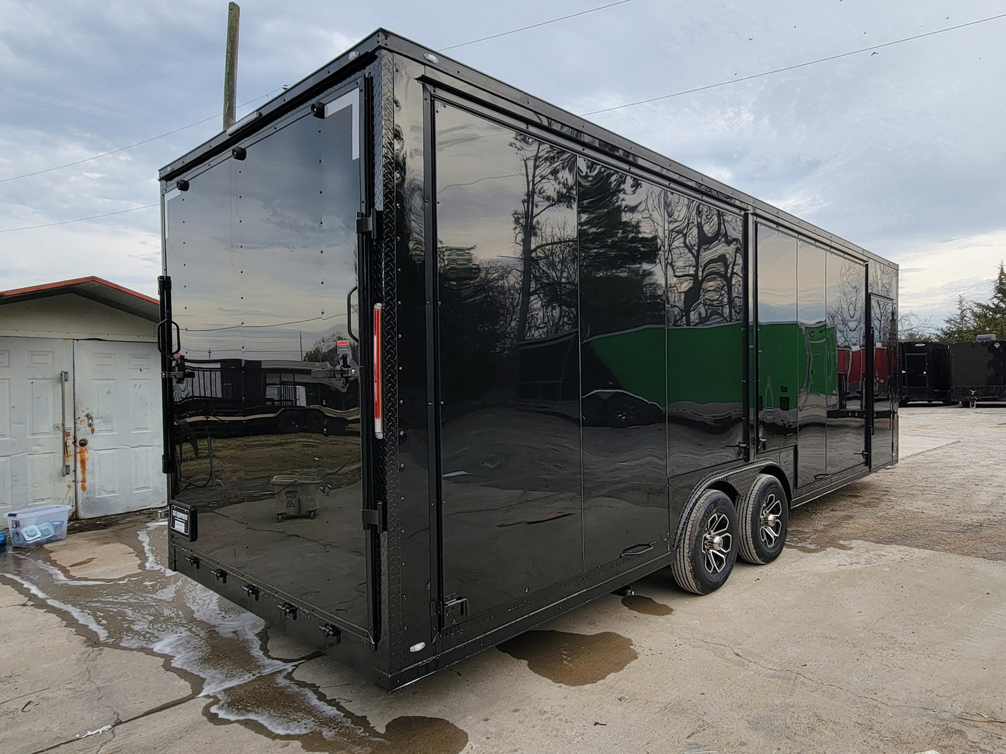 8.5' X 24' Black W/ Blackout Custom Merchandising Enclosed and Event Trailer - SLE Equipment - 19