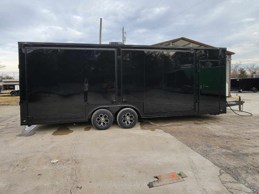 8.5' X 24' Black W/ Blackout Custom Merchandising Enclosed and Event Trailer - SLE Equipment - 20