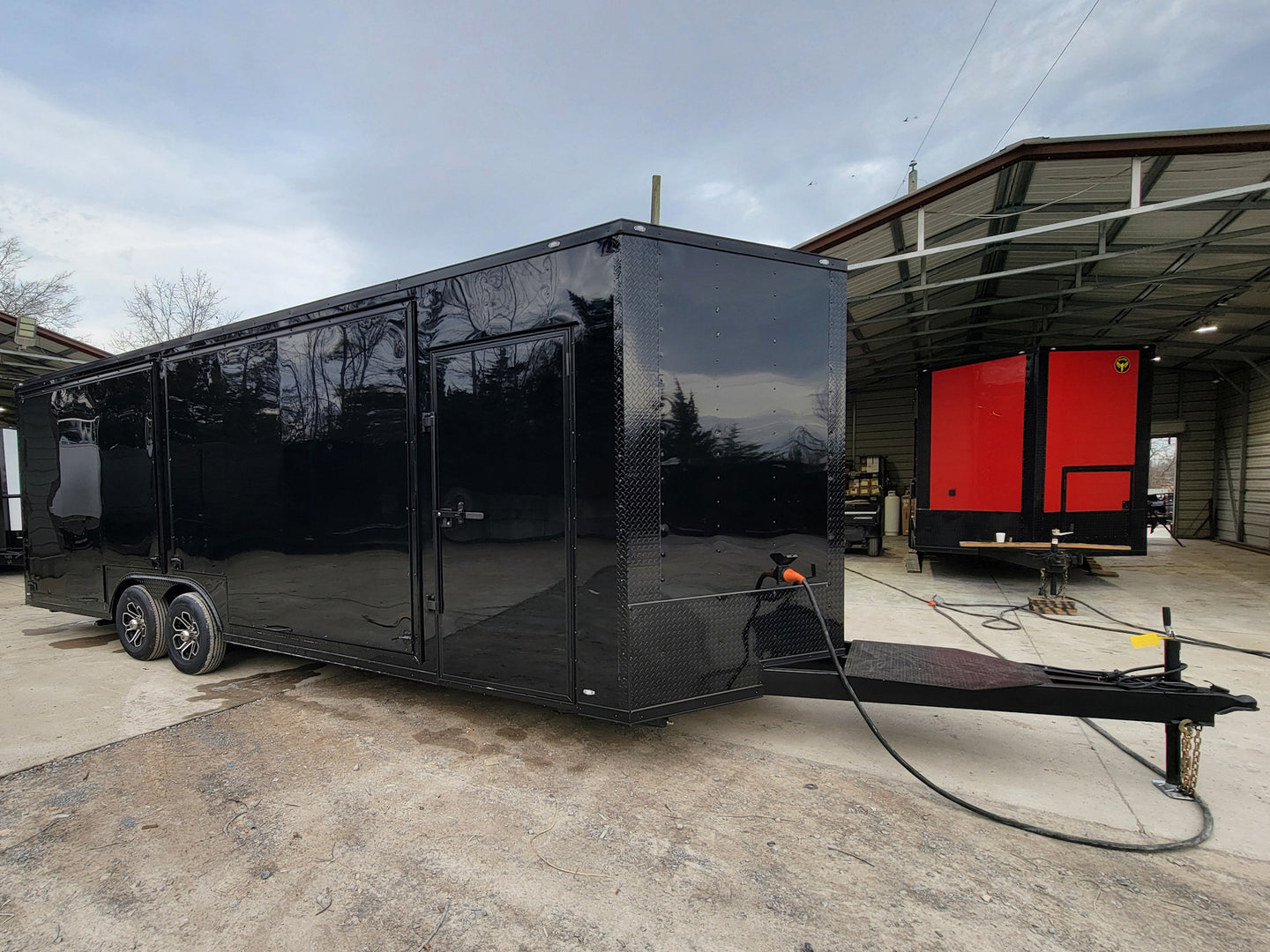 8.5' X 24' Black W/ Blackout Custom Merchandising Enclosed and Event Trailer - SLE Equipment - 21