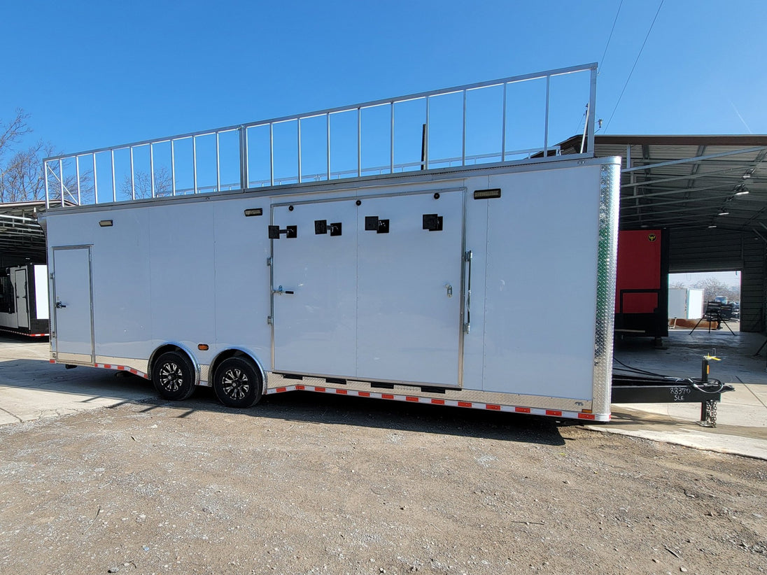 8.5' X 28' Custom Enclosed Marketing and Event Stage Trailer - SLE Equipment - 11
