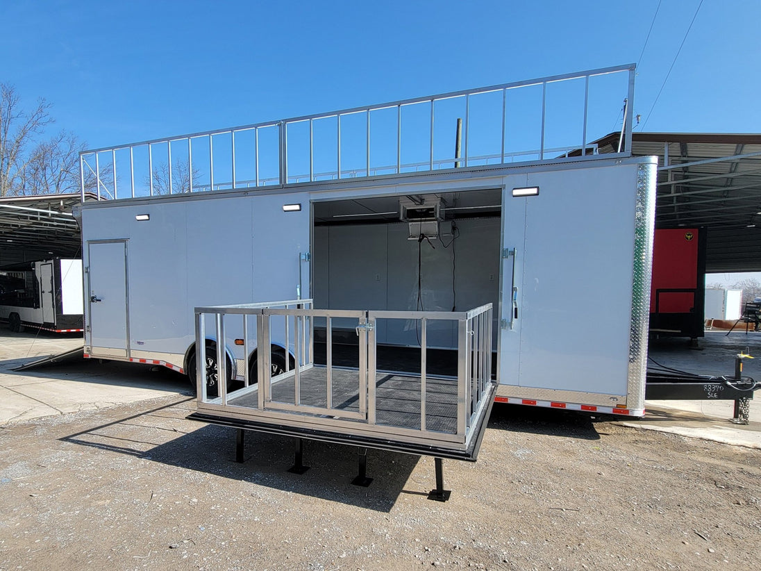 8.5' X 28' Custom Enclosed Marketing and Event Stage Trailer - SLE Equipment - 29