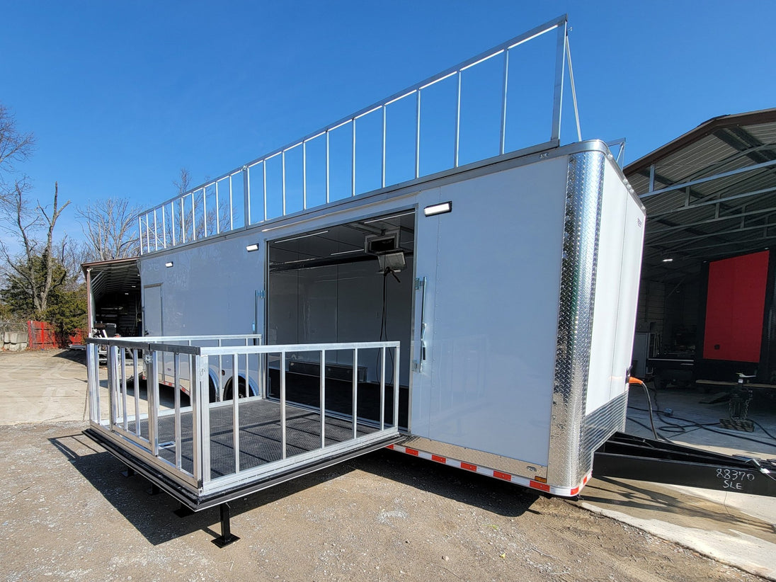 8.5' X 28' Custom Enclosed Marketing and Event Stage Trailer - SLE Equipment - 30