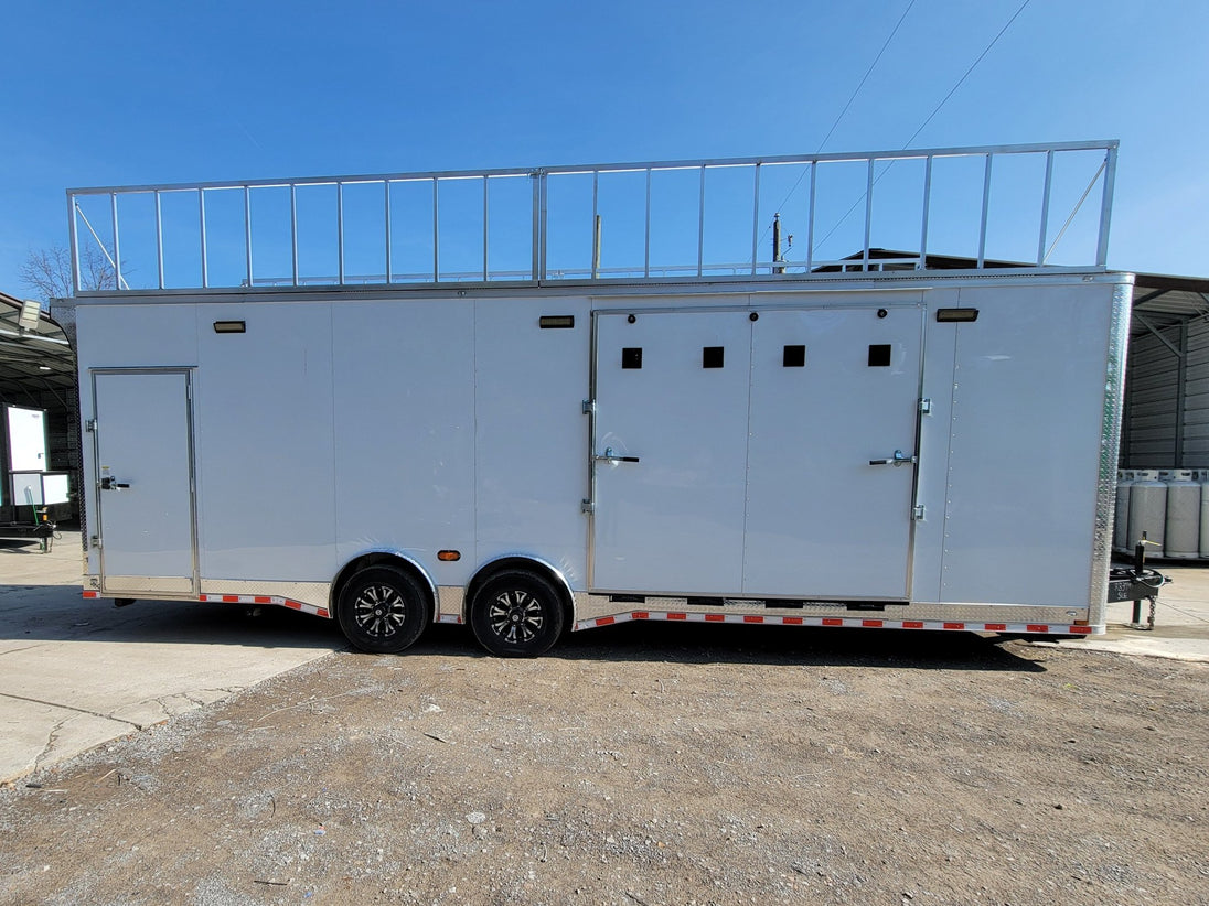 8.5' X 28' Custom Enclosed Marketing and Event Stage Trailer - SLE Equipment - 32