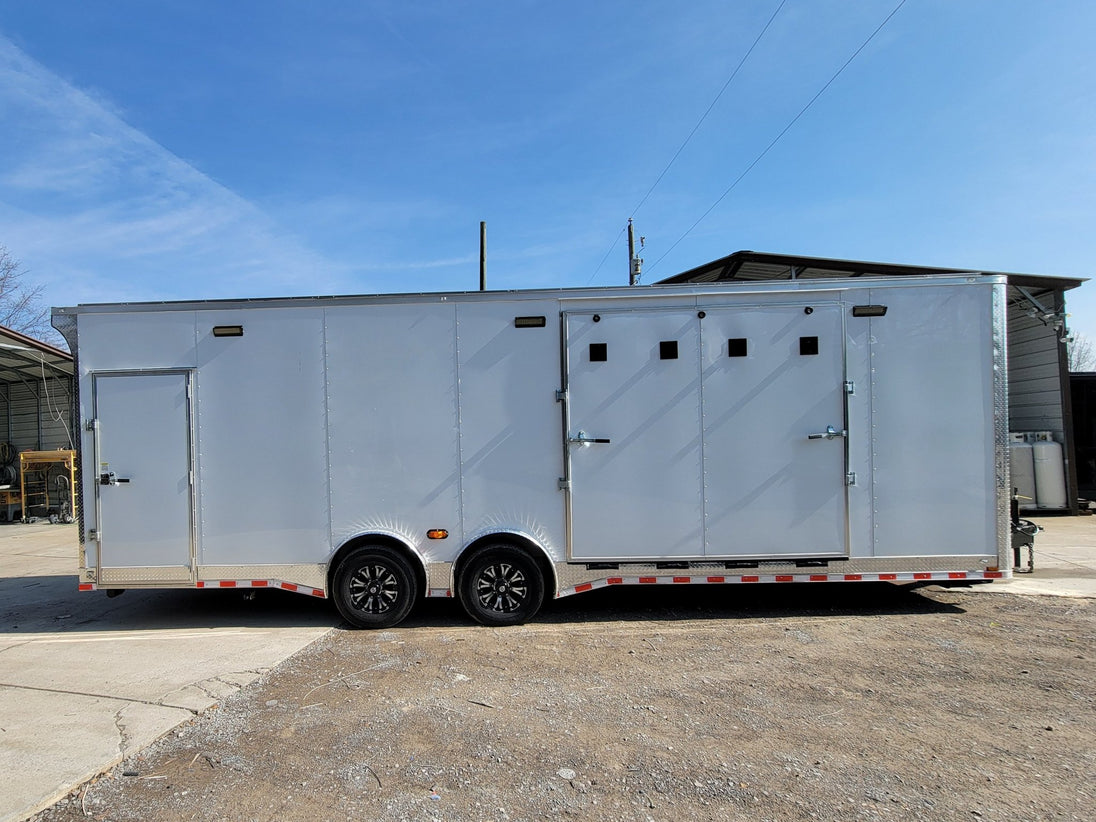 8.5' X 28' Custom Enclosed Marketing and Event Stage Trailer - SLE Equipment - 35