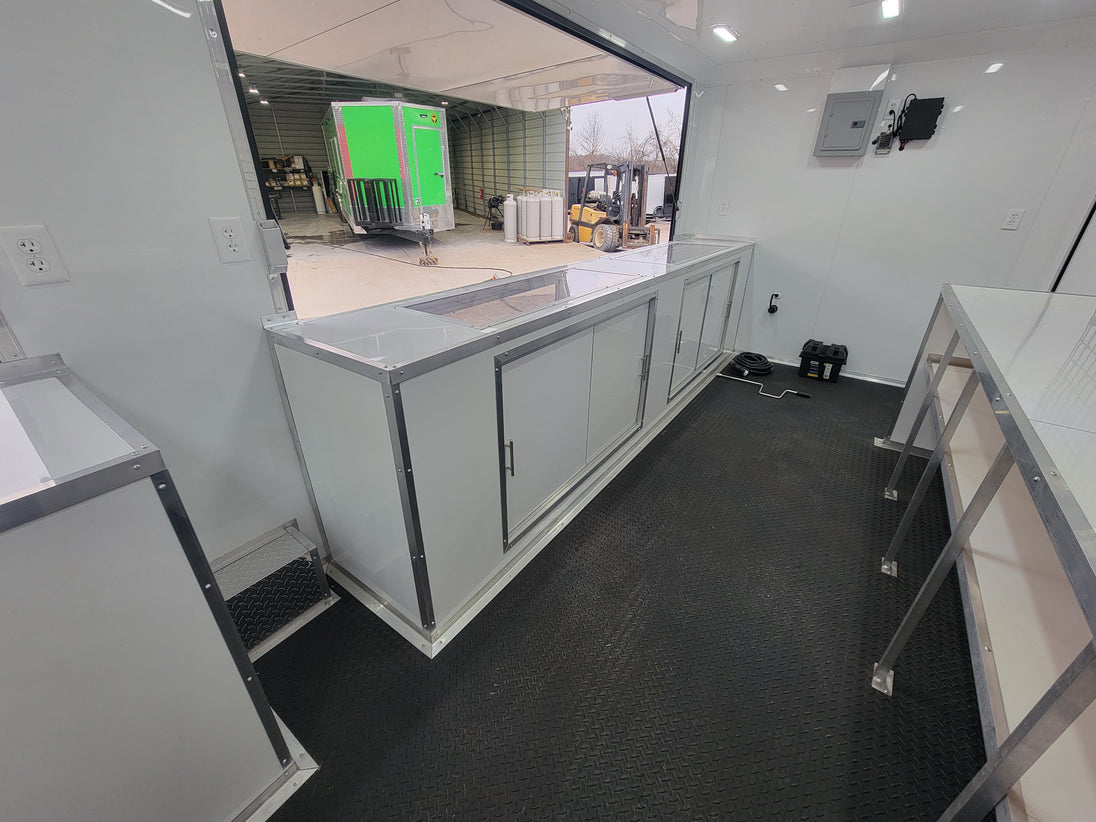8.5' X 26' Custom Enclosed Merchandise and Marketing Trailer with Black Out Trim - SLE Equipment - 25