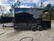 8.5' X 16' Concession Trailer Black W/ Blackout Food and Event Catering With 4' Porch - SLE Equipment - 4