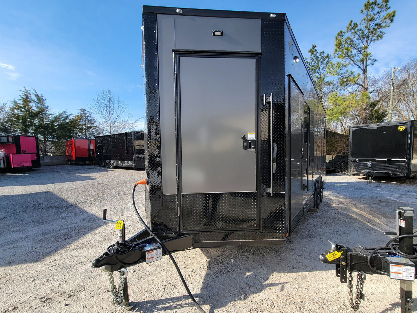 8.5' X 20' Custom Enclosed Trailer Charcoal With Blackout Office and Mobile Command - SLE Equipment - 2
