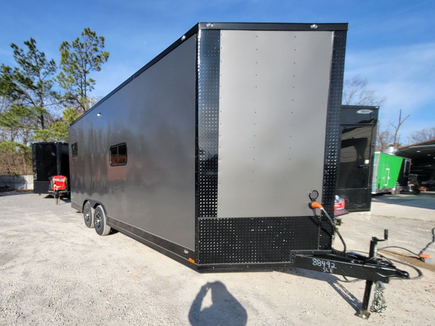 8.5' X 20' Custom Enclosed Trailer Charcoal With Blackout Office and Mobile Command - SLE Equipment - 4