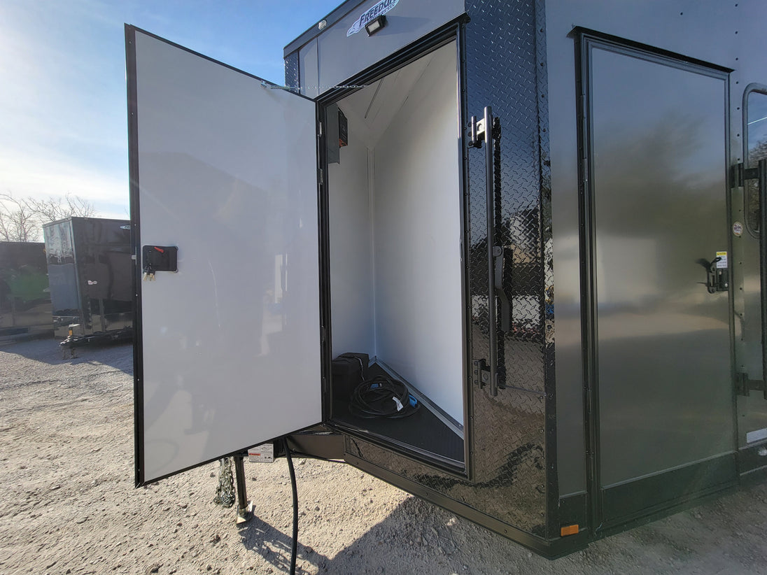 8.5' X 20' Custom Enclosed Trailer Charcoal With Blackout Office and Mobile Command - SLE Equipment - 12