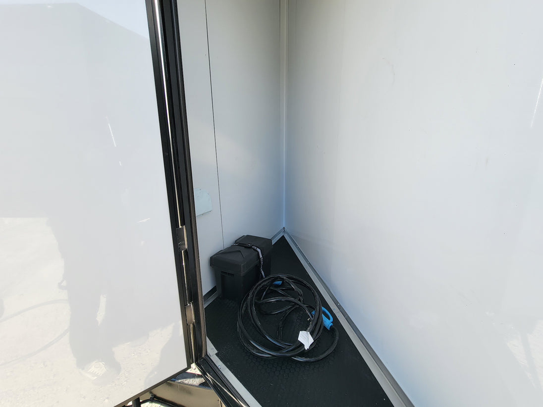 8.5' X 20' Custom Enclosed Trailer Charcoal With Blackout Office and Mobile Command - SLE Equipment - 13