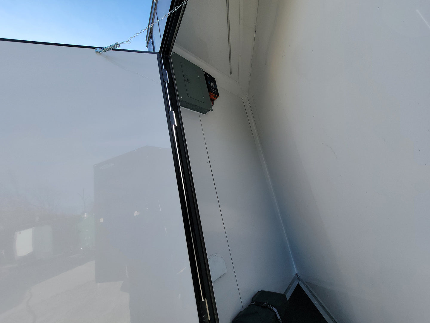 8.5' X 20' Custom Enclosed Trailer Charcoal With Blackout Office and Mobile Command - SLE Equipment - 14