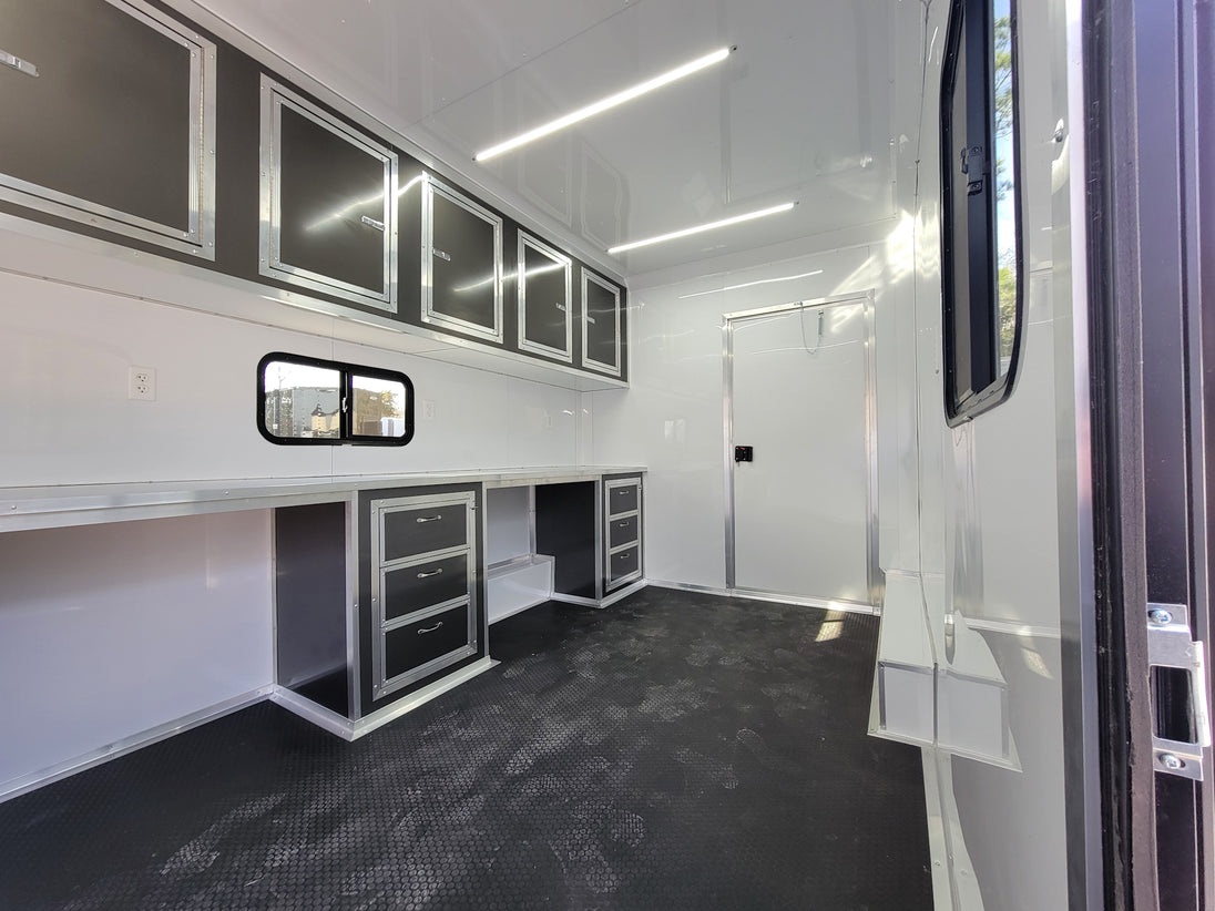 8.5' X 20' Custom Enclosed Trailer Charcoal With Blackout Office and Mobile Command - SLE Equipment - 16