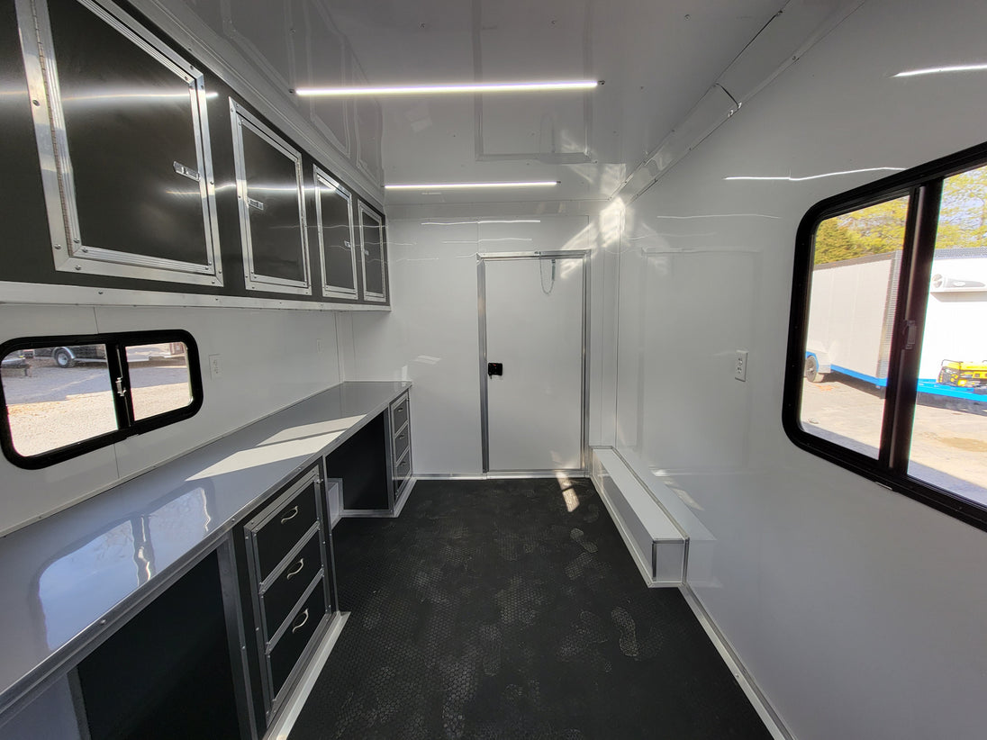 8.5' X 20' Custom Enclosed Trailer Charcoal With Blackout Office and Mobile Command - SLE Equipment - 18