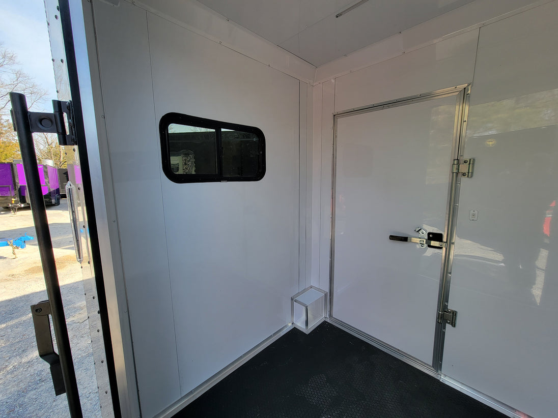 8.5' X 20' Custom Enclosed Trailer Charcoal With Blackout Office and Mobile Command - SLE Equipment - 21