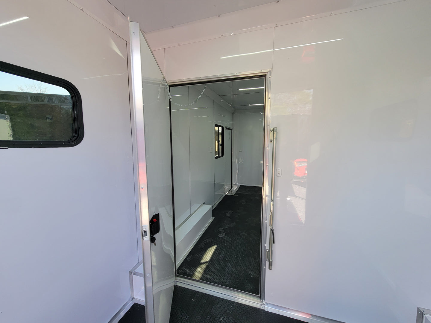 8.5' X 20' Custom Enclosed Trailer Charcoal With Blackout Office and Mobile Command - SLE Equipment - 25