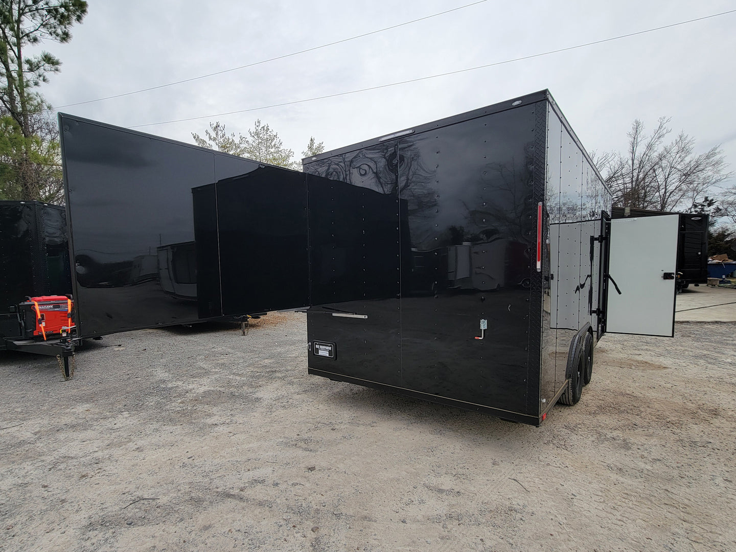 8.5' x 18' Custom Enclosed Black With Blackout Package Showcase Marketing and Event Trailer - SLE Equipment - 9