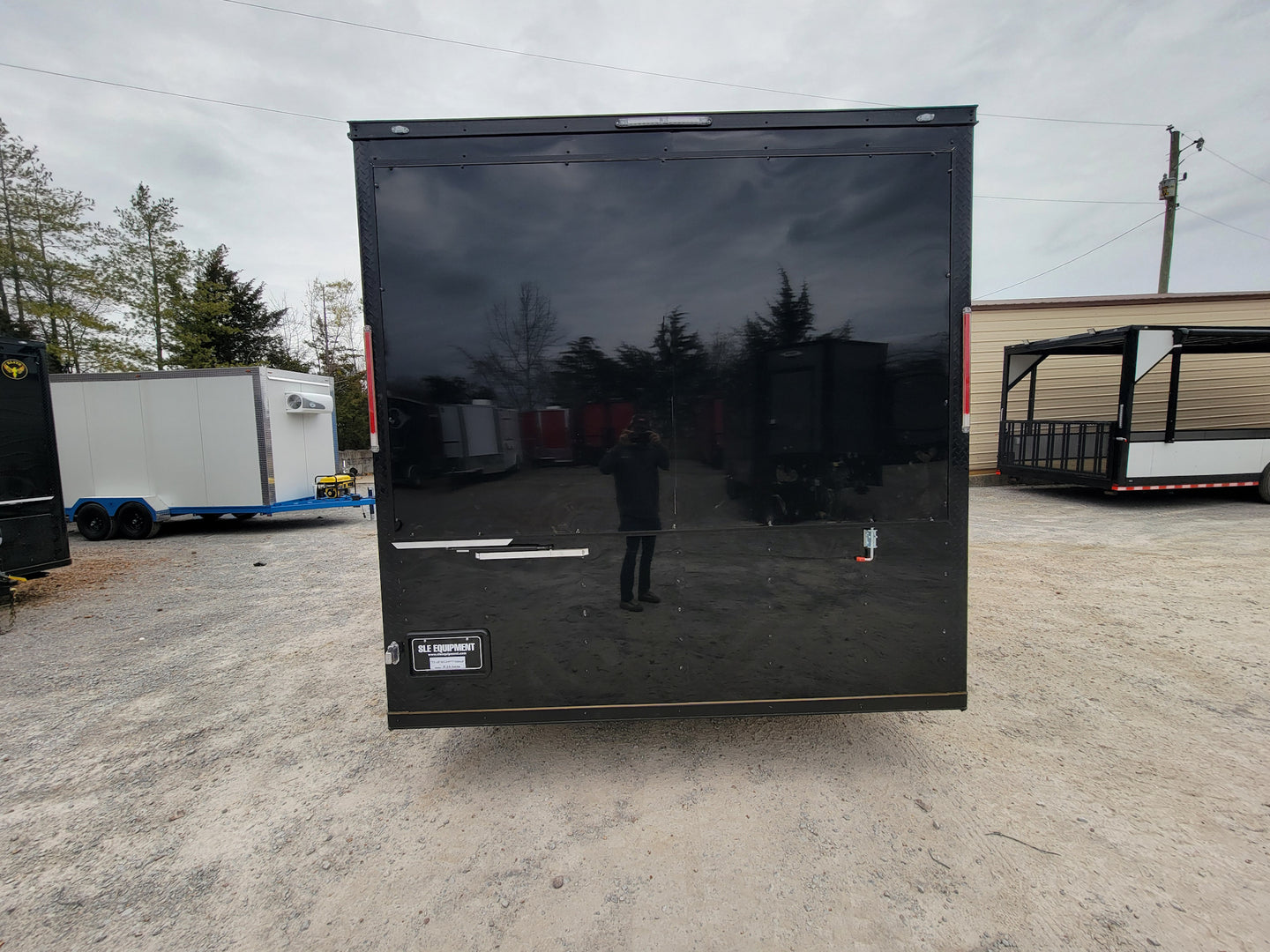 8.5' x 18' Custom Enclosed Black With Blackout Package Showcase Marketing and Event Trailer - SLE Equipment - 23