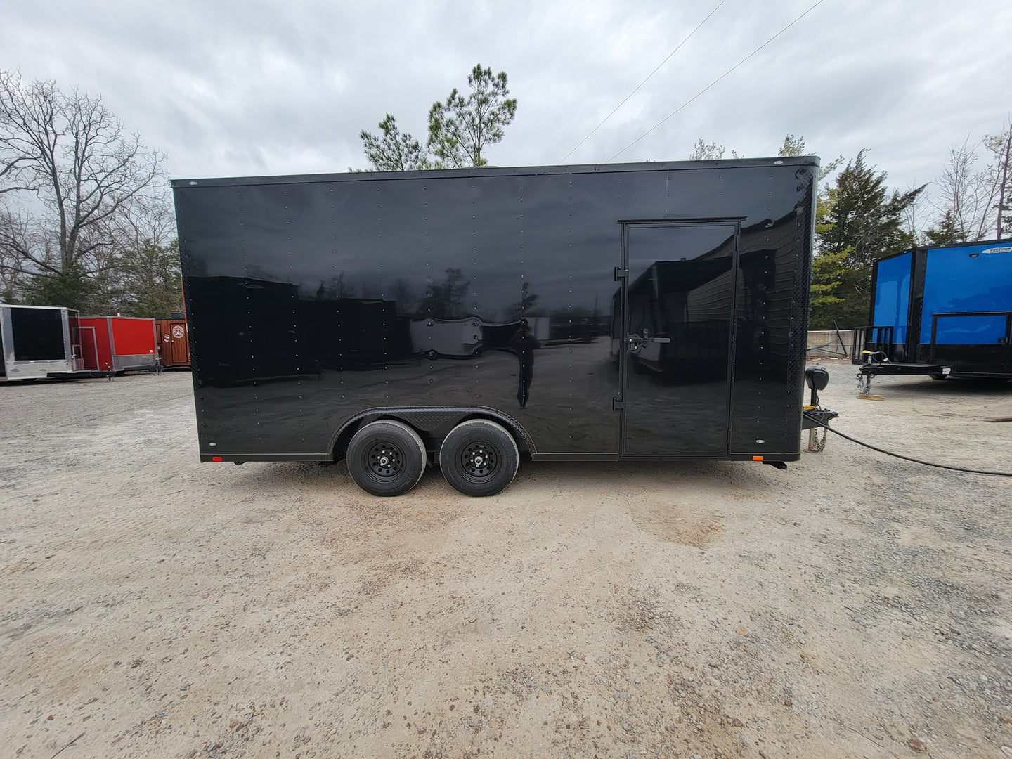8.5' x 18' Custom Enclosed Black With Blackout Package Showcase Marketing and Event Trailer - SLE Equipment - 25