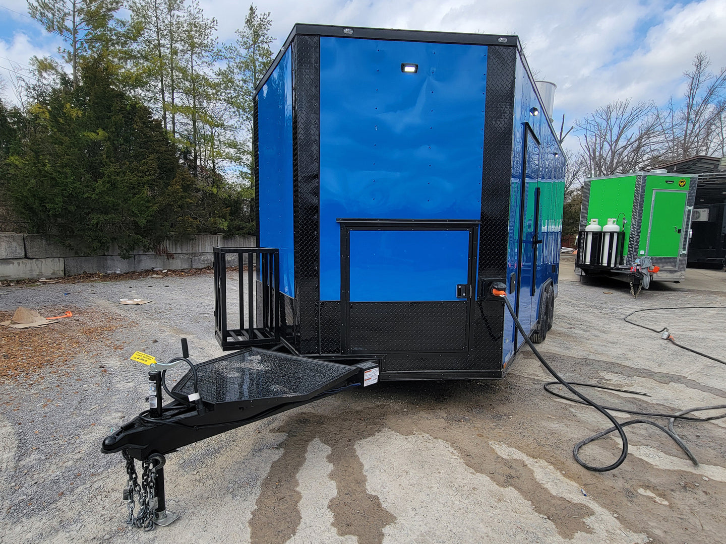 Concession Trailer 8.5' X 18' Cobalt Blue With Blackout & Walk On Roof Food Event Catering - SLE Equipment - 1