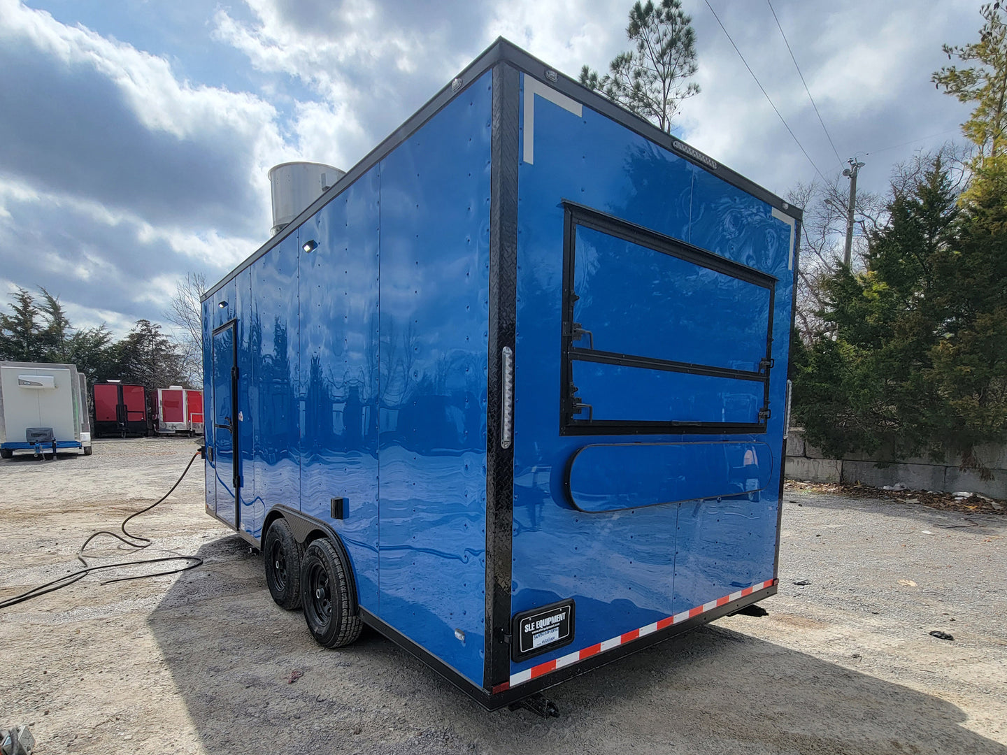 Concession Trailer 8.5' X 18' Cobalt Blue With Blackout & Walk On Roof Food Event Catering - SLE Equipment - 8