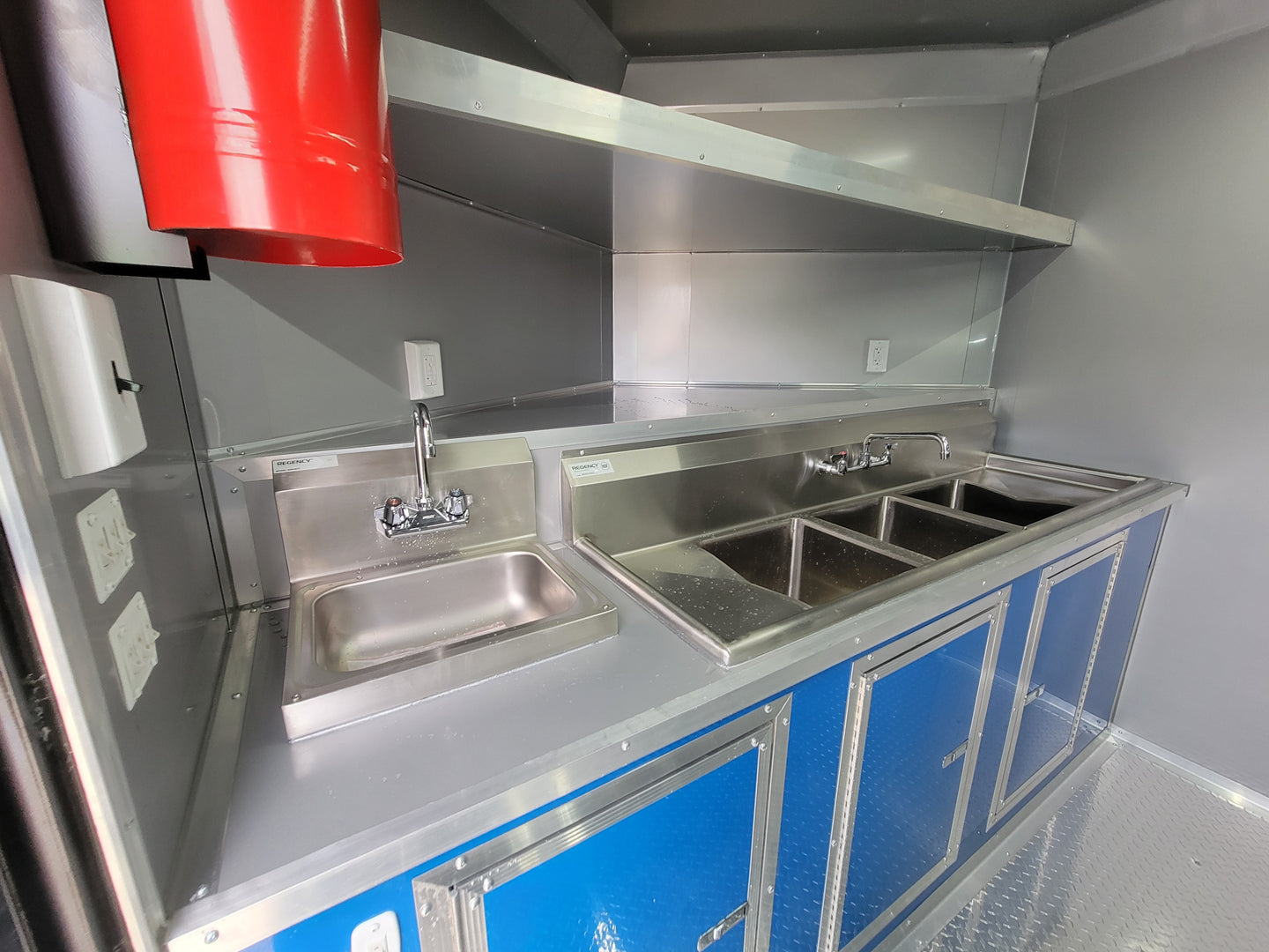 Concession Trailer 8.5' X 18' Cobalt Blue With Blackout & Walk On Roof Food Event Catering - SLE Equipment - 10