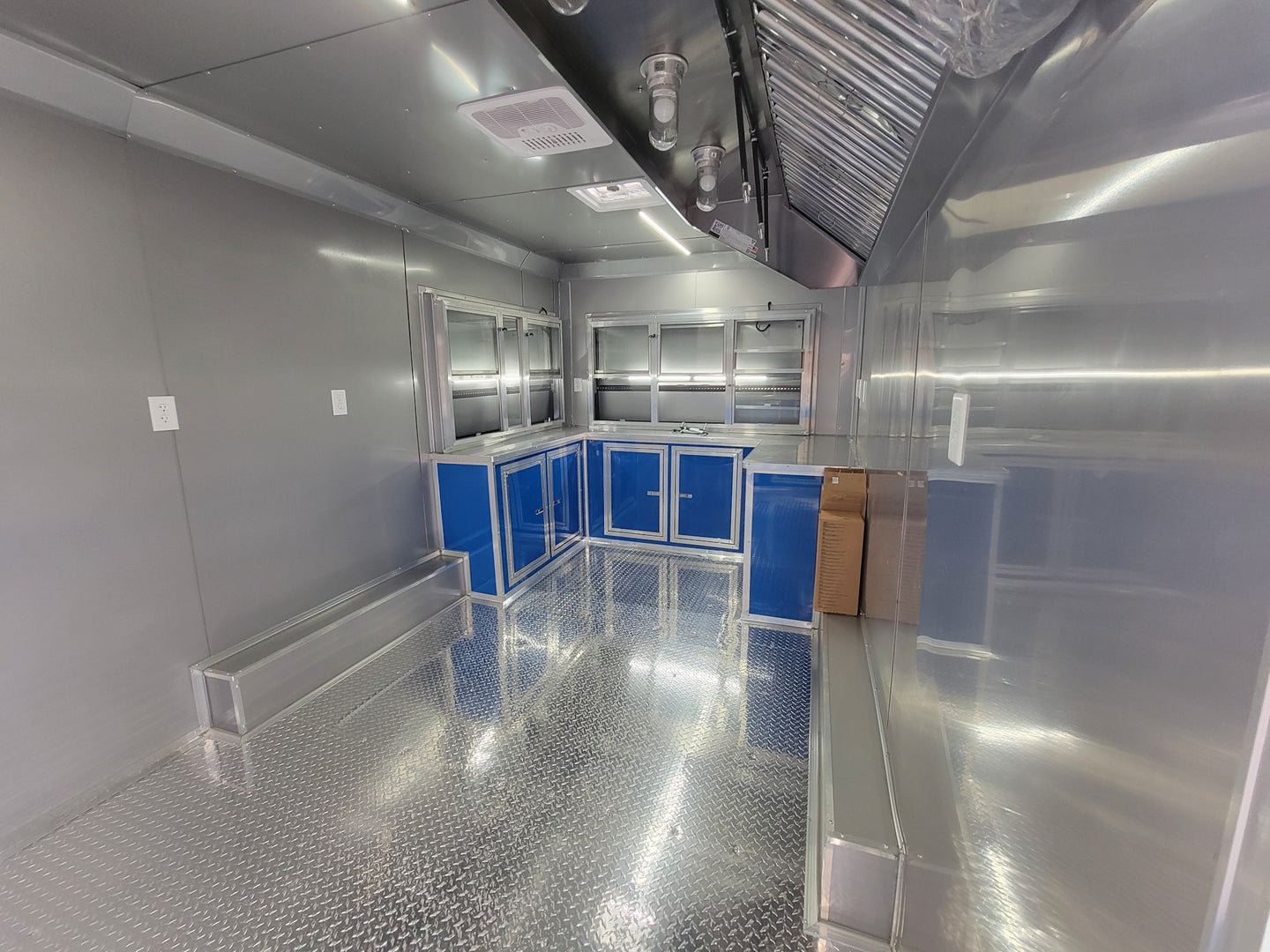 Concession Trailer 8.5' X 18' Cobalt Blue With Blackout & Walk On Roof Food Event Catering - SLE Equipment - 11