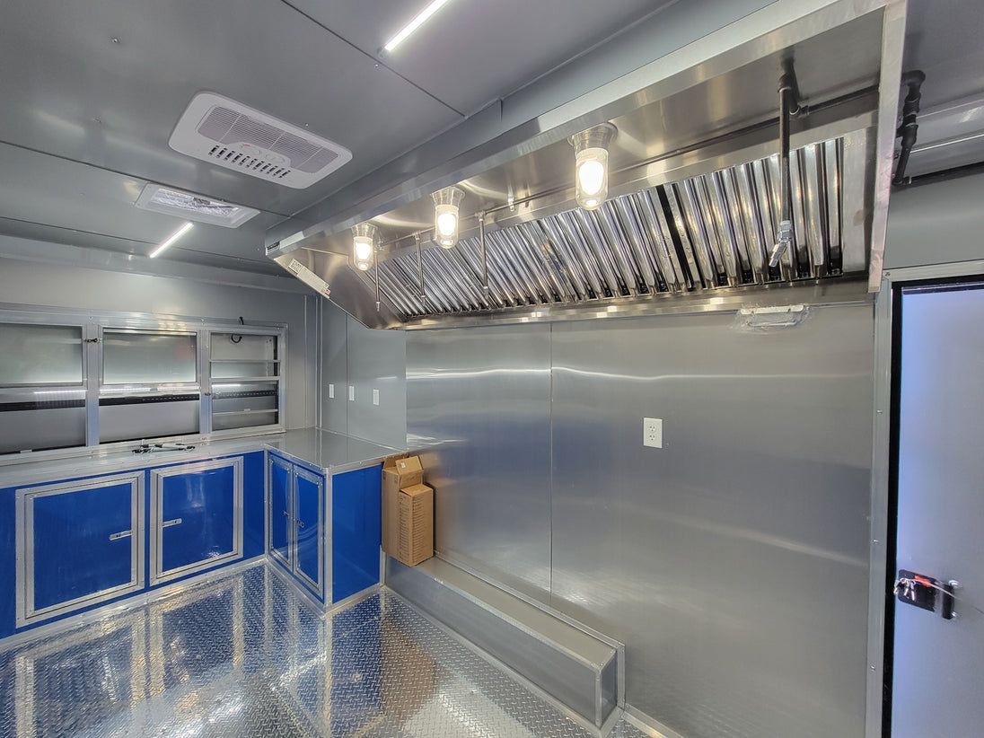 Concession Trailer 8.5' X 18' Cobalt Blue With Blackout & Walk On Roof Food Event Catering - SLE Equipment - 13