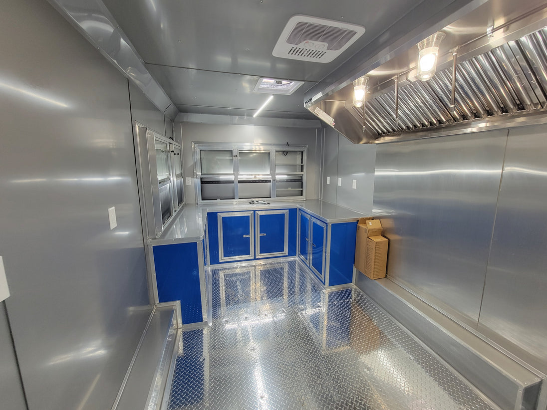 Concession Trailer 8.5' X 18' Cobalt Blue With Blackout & Walk On Roof Food Event Catering - SLE Equipment - 14