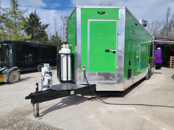 Concessions Trailer 8.5' X 30' Black and Green Food Event Catering - SLE Equipment - 2