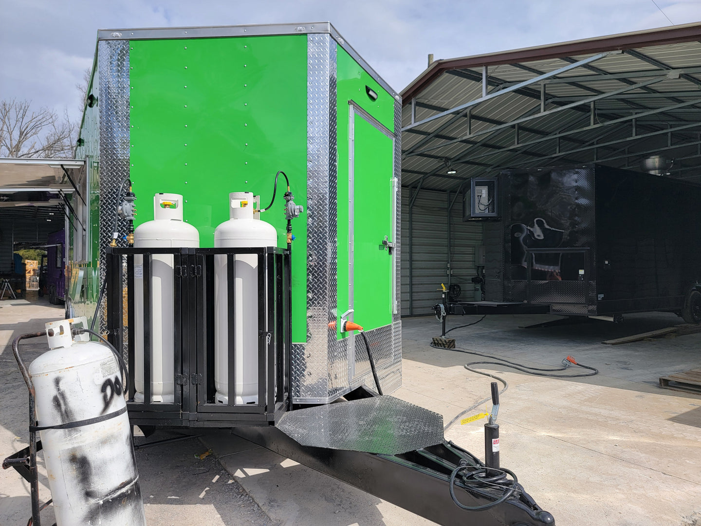 Concessions Trailer 8.5' X 30' Black and Green Food Event Catering - SLE Equipment - 3