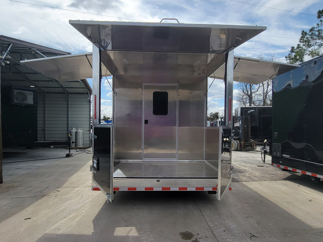 Concessions Trailer 8.5' X 30' Black and Green Food Event Catering - SLE Equipment - 9