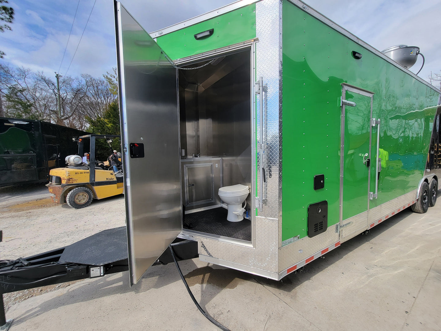 Concessions Trailer 8.5' X 30' Black and Green Food Event Catering - SLE Equipment - 14