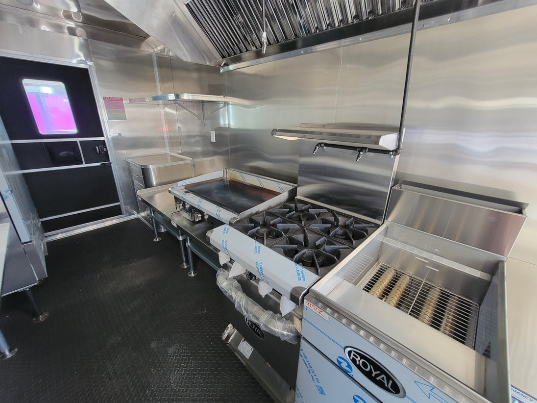 Concessions Trailer 8.5' X 30' Black and Green Food Event Catering - SLE Equipment - 19