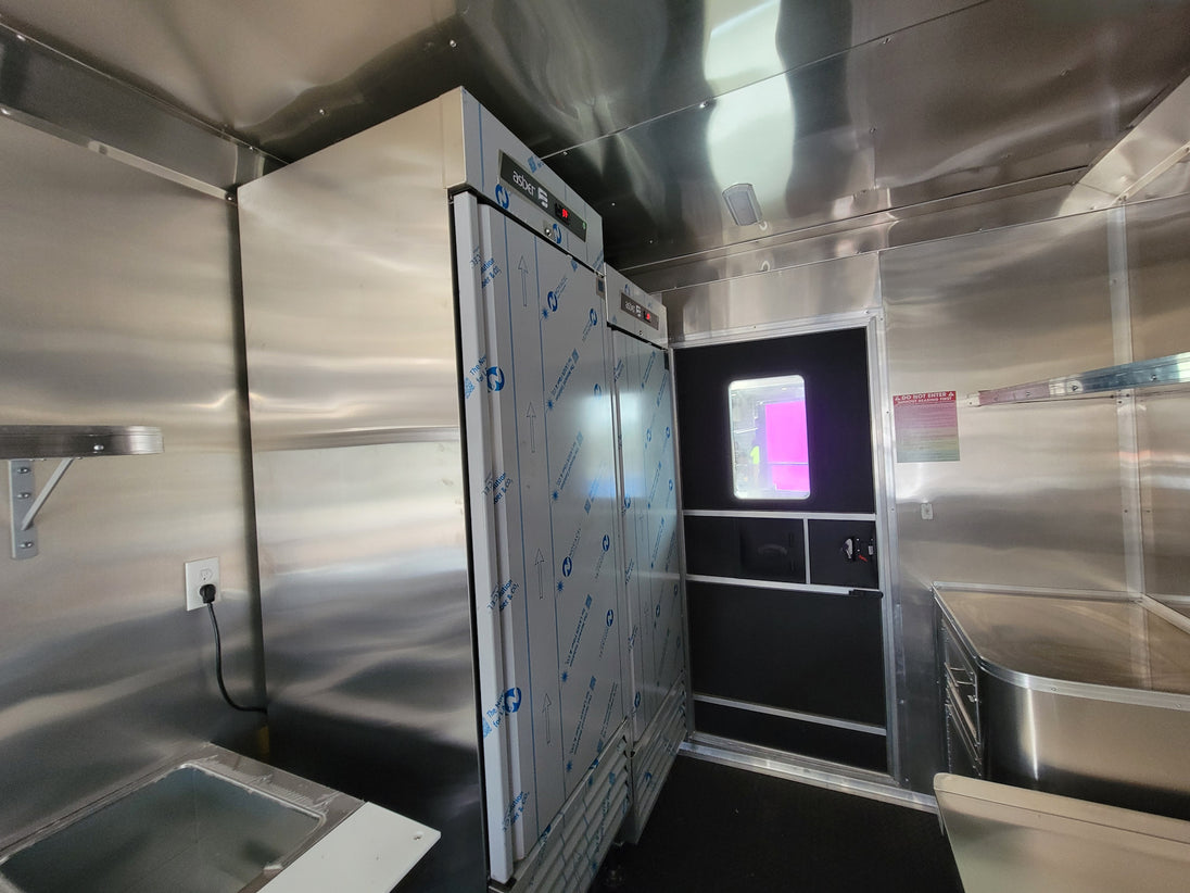 Concessions Trailer 8.5' X 30' Black and Green Food Event Catering - SLE Equipment - 22