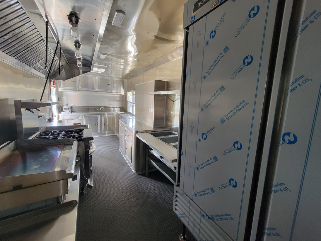 Concessions Trailer 8.5' X 30' Black and Green Food Event Catering - SLE Equipment - 23