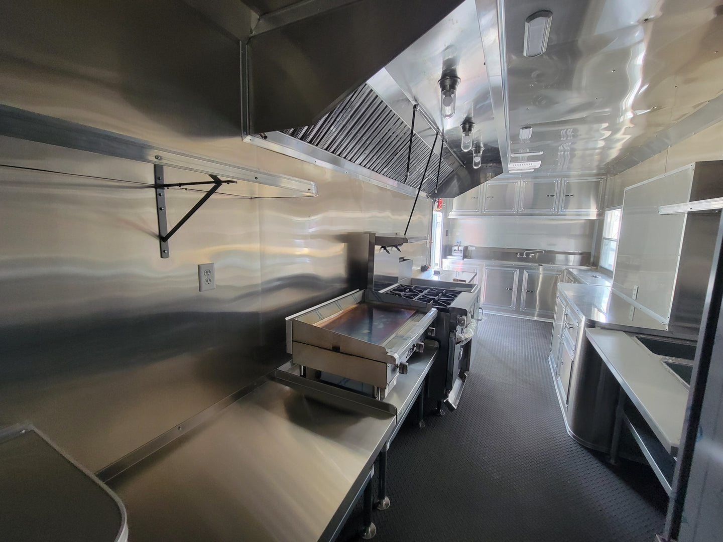 Concessions Trailer 8.5' X 30' Black and Green Food Event Catering - SLE Equipment - 24