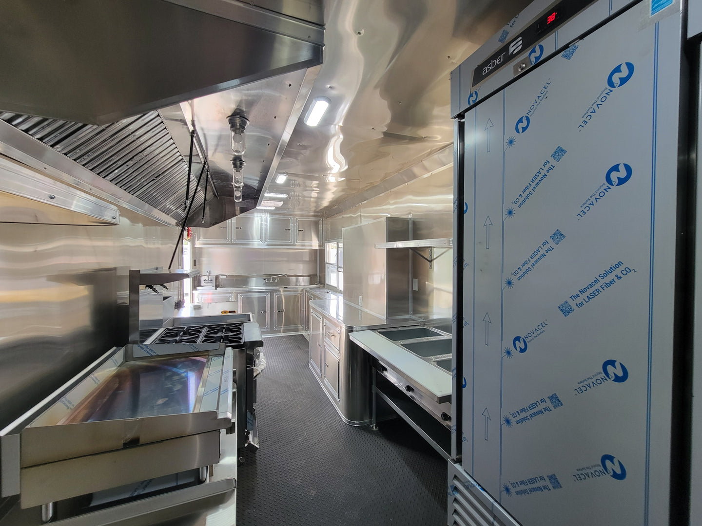 Concessions Trailer 8.5' X 30' Black and Green Food Event Catering - SLE Equipment - 27