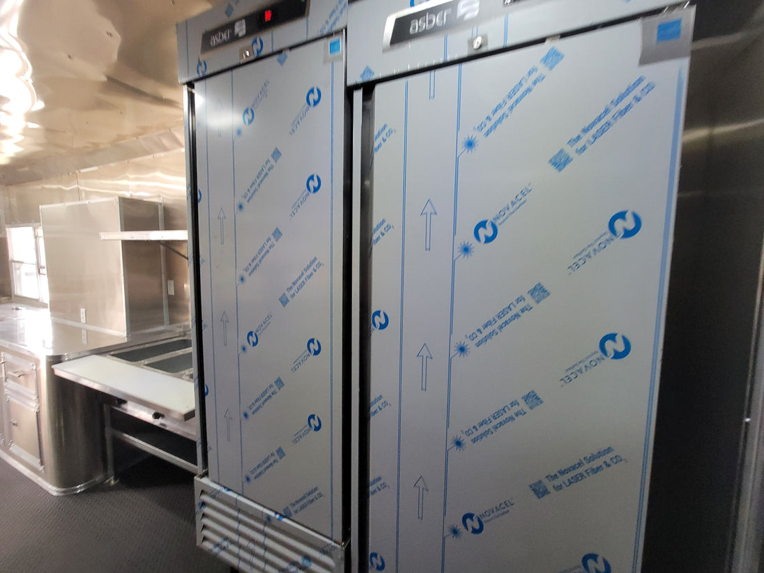 Concessions Trailer 8.5' X 30' Black and Green Food Event Catering - SLE Equipment - 28