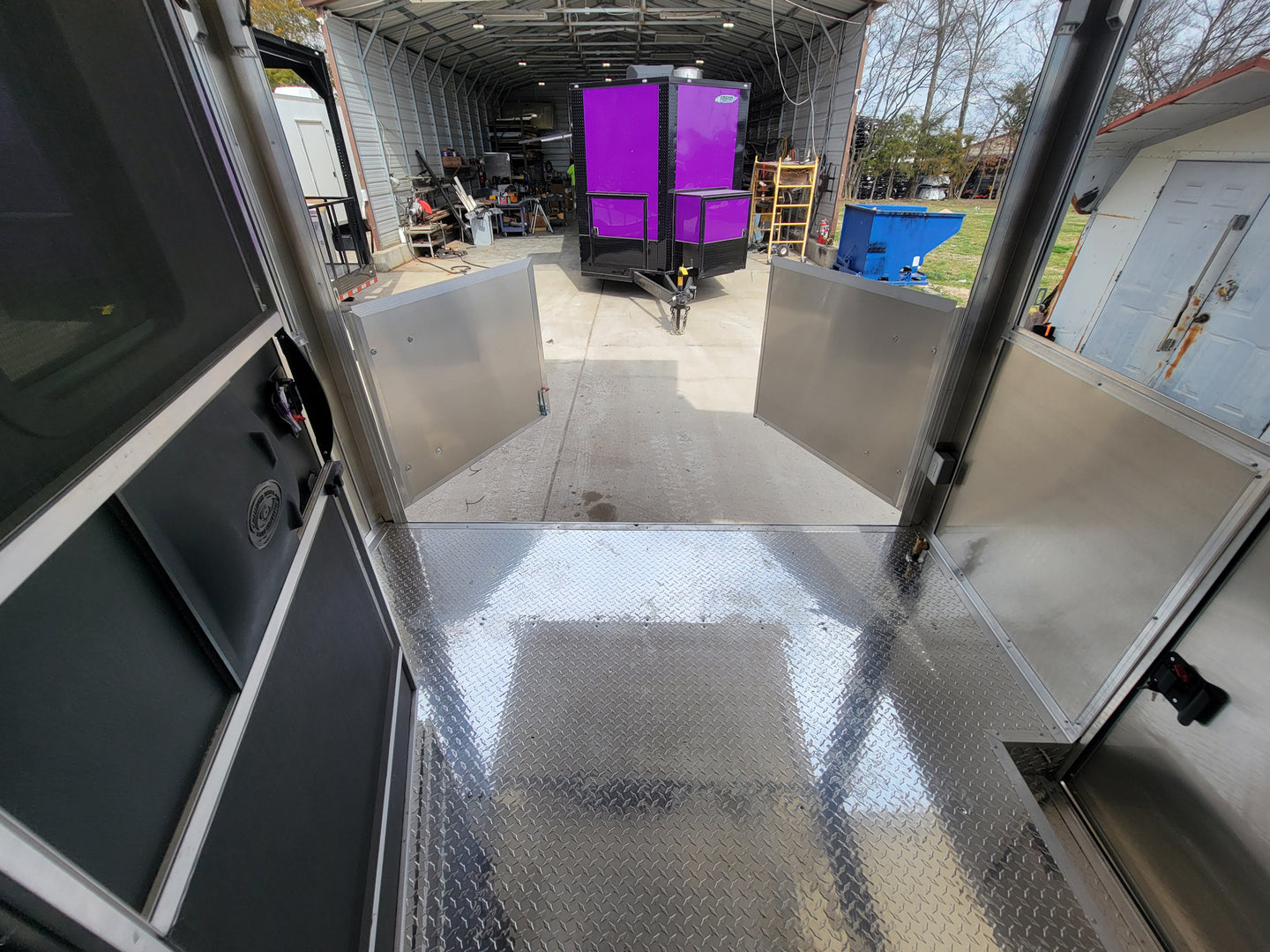 Concessions Trailer 8.5' X 30' Black and Green Food Event Catering - SLE Equipment - 29