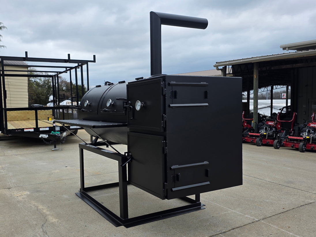 BBQ Smoker 250 Gallon Reverse Flow Patio BBQ Cooker - SLE Equipment - 8