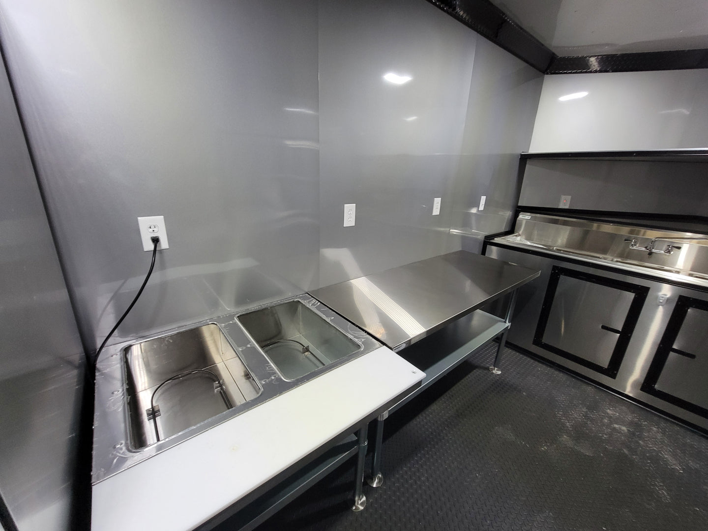 8.5' X 22' Custom BBQ Concession Trailer Victory Red With 8' Porch Black and Blackout Trim - SLE Equipment - 10