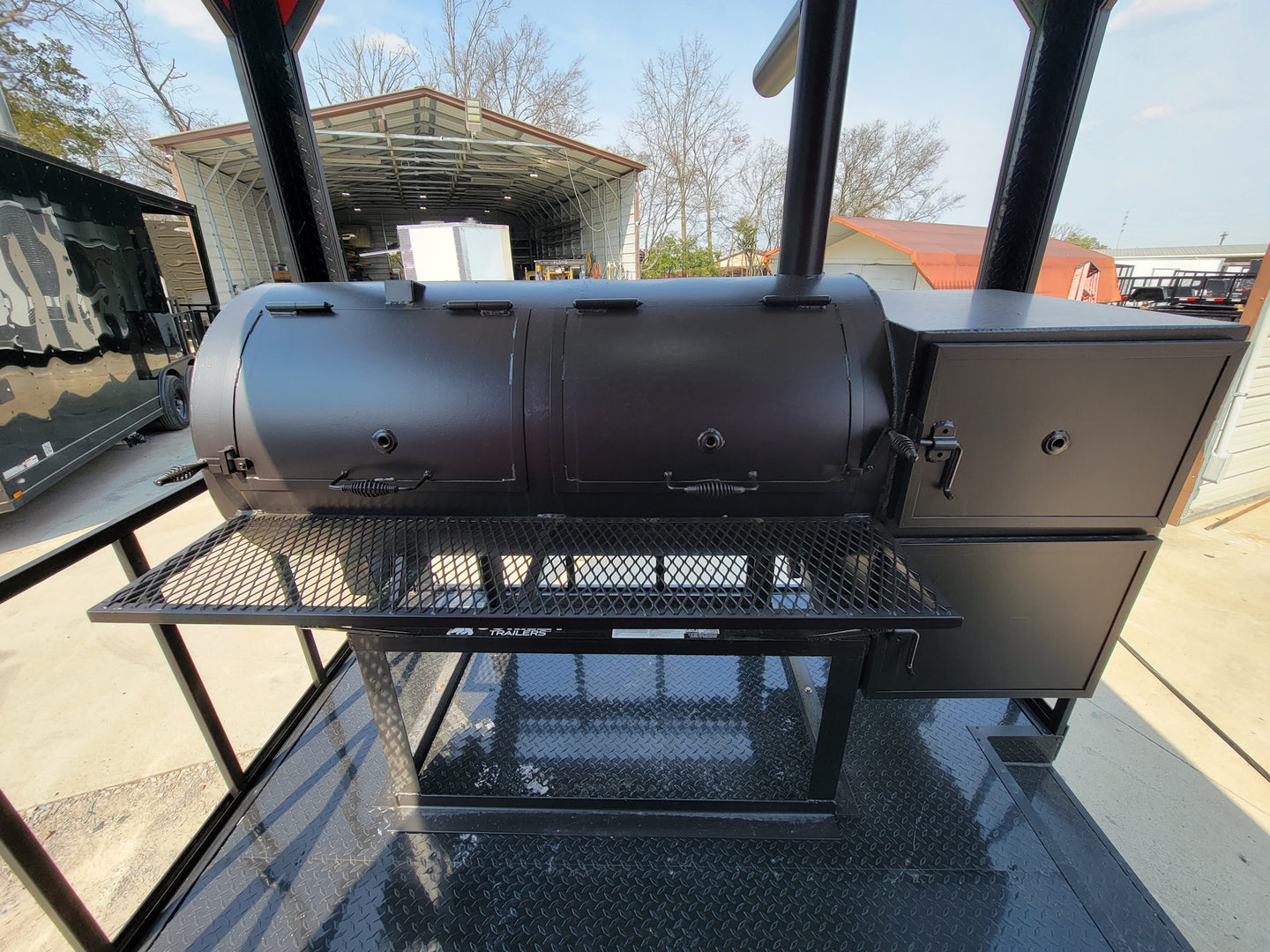 8.5' X 22' Custom BBQ Concession Trailer Victory Red With 8' Porch Black and Blackout Trim - SLE Equipment - 15