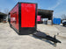 8.5' X 22' Custom BBQ Concession Trailer Victory Red With 8' Porch Black and Blackout Trim - SLE Equipment - 3