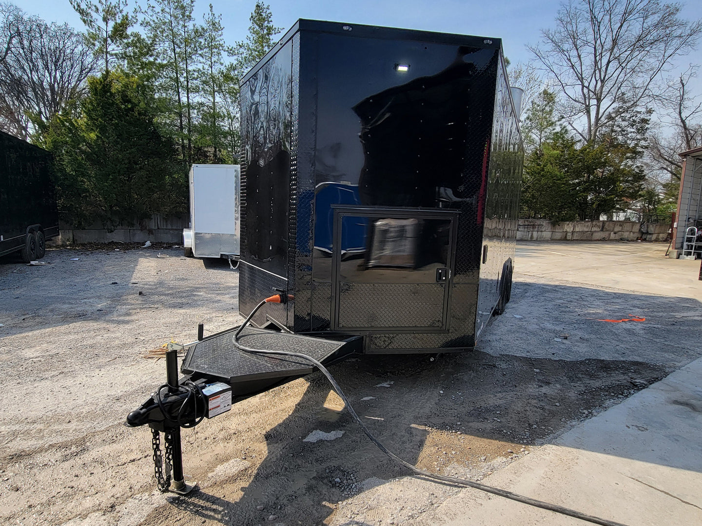 8.5' X 20' Custom Concession Trailer Black With Blackout Food Event Catering - SLE Equipment - 2