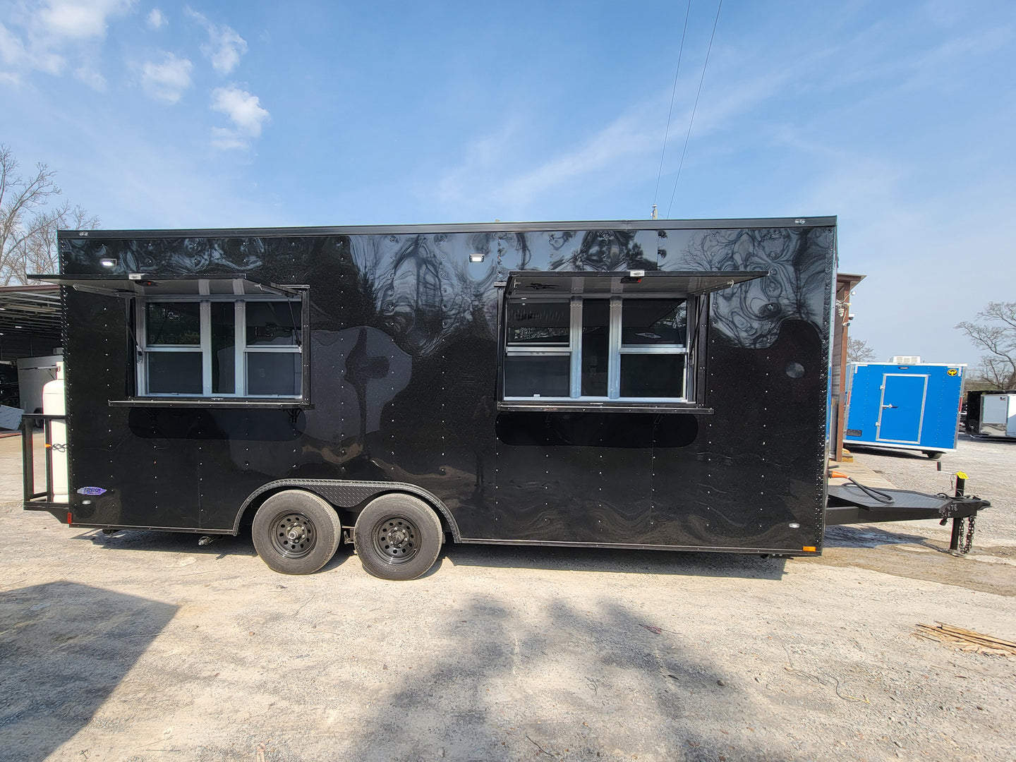8.5' X 20' Custom Concession Trailer Black With Blackout Food Event Catering - SLE Equipment - 4