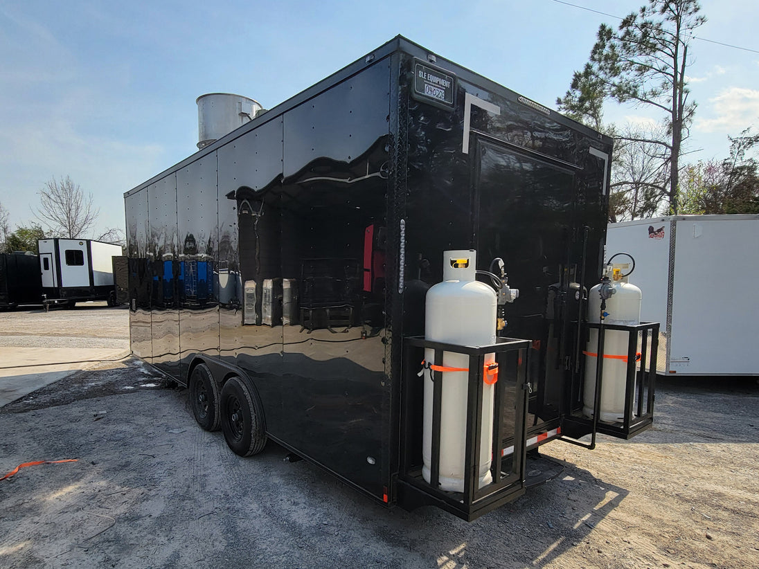 8.5' X 20' Custom Concession Trailer Black With Blackout Food Event Catering - SLE Equipment - 7