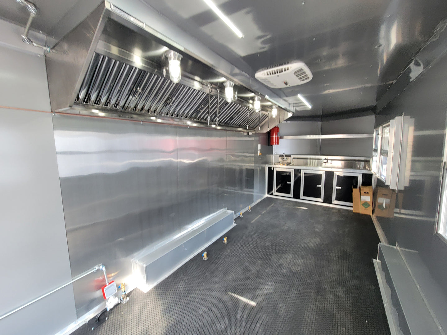 8.5' X 20' Custom Concession Trailer Black With Blackout Food Event Catering - SLE Equipment - 14